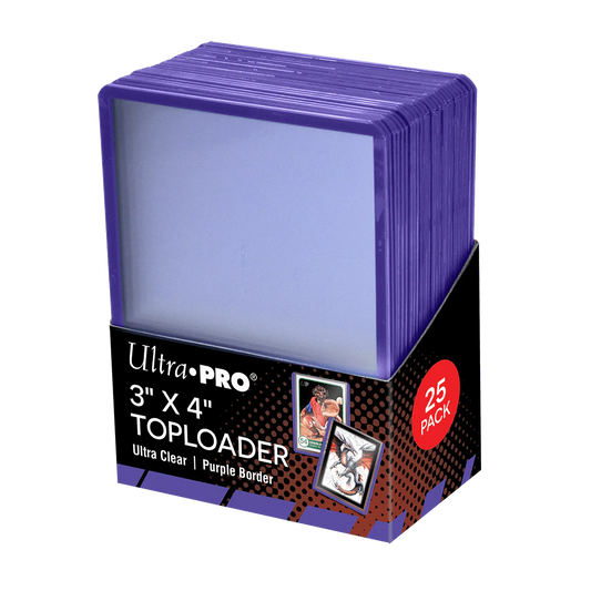Toploaders à bordures colorées 3" x 4" (25ct) pour cartes à collectionner standard
