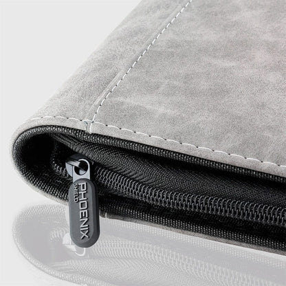 Phoenix Shield - Portfolio - - POUR TOPLOADERS - ALBUM DELUXE ZIP - GRIS TEXTURE VELOUR - 20 pages de 9 cases (360 cartes recto-verso) - POUR TOPLOADERS
