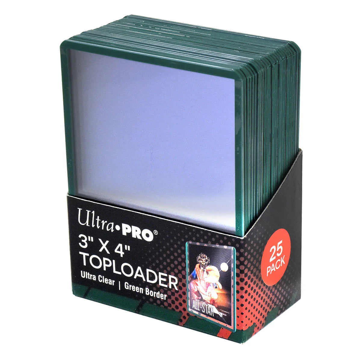 Toploaders à bordures colorées 3" x 4" (25ct) pour cartes à collectionner standard
